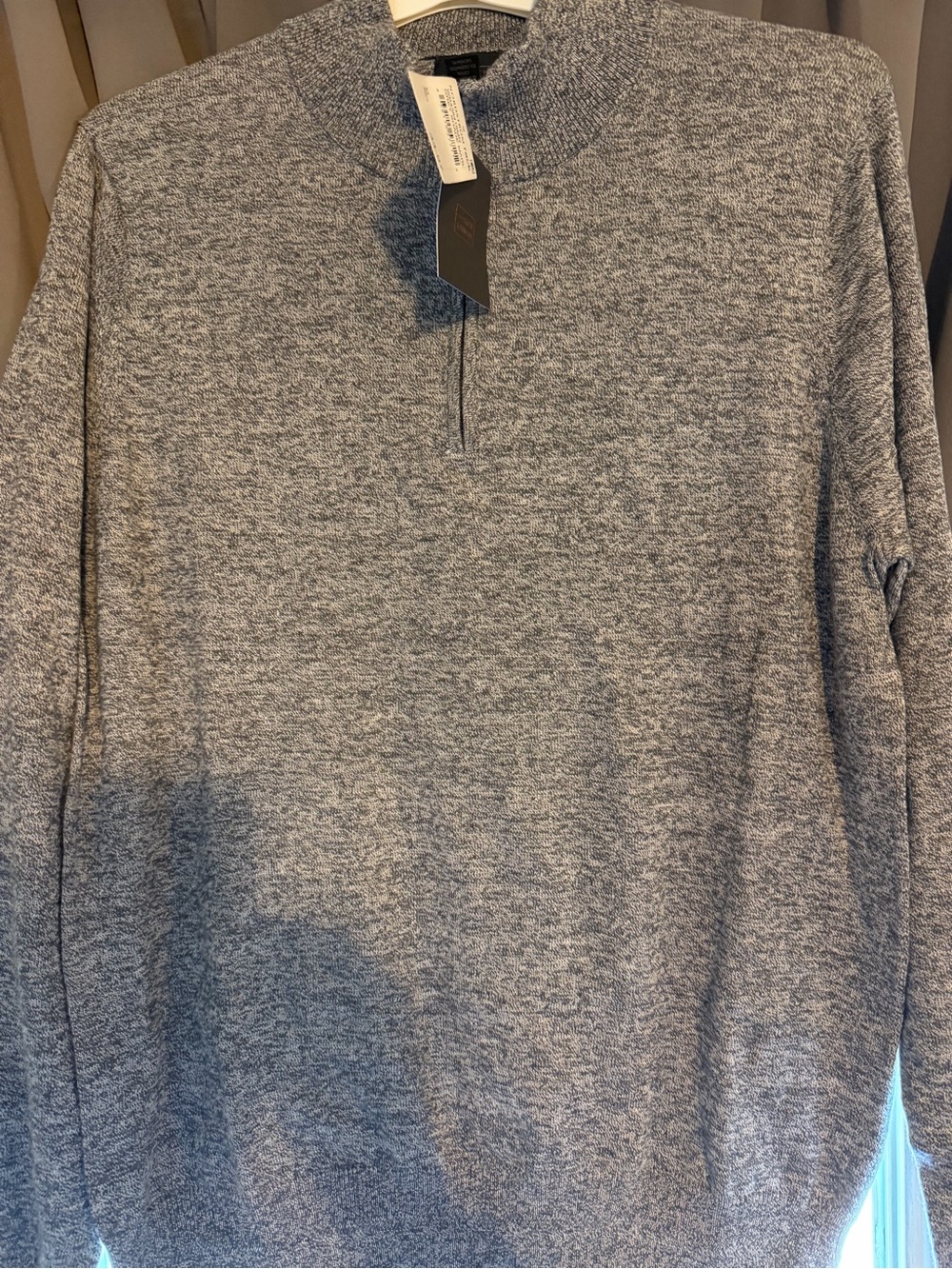 Nordstrom Men's Heather Gray Zip-Front Mock Neck Sweater